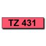 Brother TZe431 12 mm x 8 m Svart text / Röd tejp kompatibel tejp (TZ431)