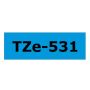 Brother TZe531 12 mm x 8 m Svart text / Blå tejp kompatibel tejp (TZ531)