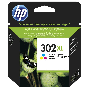 HP 302XL 3 färger i en original bläckpatron 8 ml. (F6U67AE)