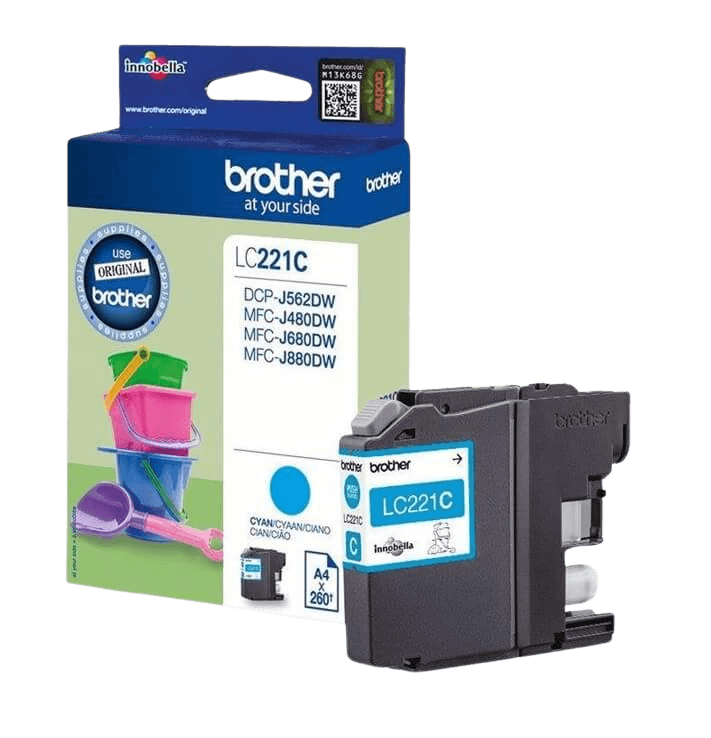 Brother LC221C cyan original bläckpatron 260 sider (LC-221C)