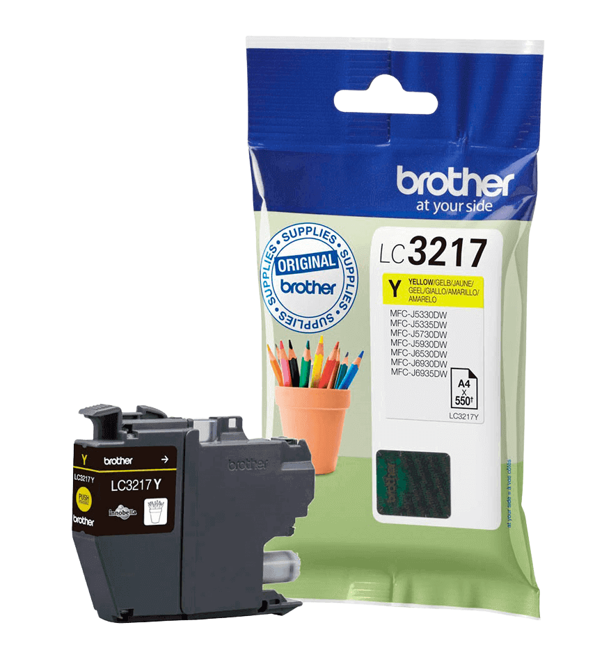 Brother LC3217Y gul original bläckpatron 550 sider (LC-3217Y)