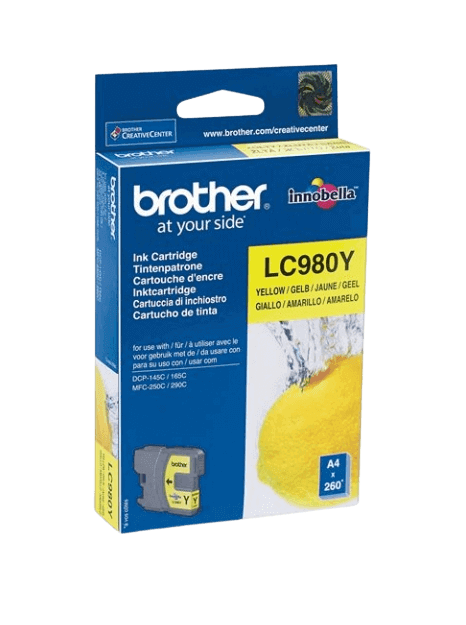 Brother LC980Y gul original bläckpatron 5 ml. (LC-980Y)