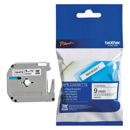 Brother MK221BZ 9 mm x 8 m Svart text / Vit tejp original tejp (MK-221BZ)