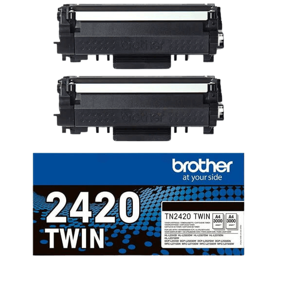 Brother TN2420TWIN twin pack svart original toner 6000 sider