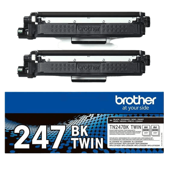 Brother TN247BK XL twin pack svart original toner 6000 sider