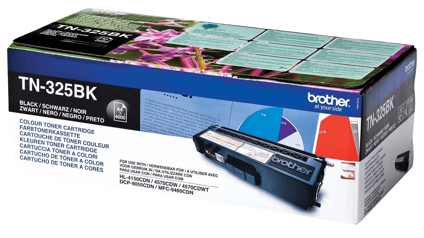 Brother TN325BK XL svart original toner 4000 sider (TN-325BK)