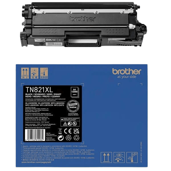 Brother TN821XLBK svart original toner 12000 sider