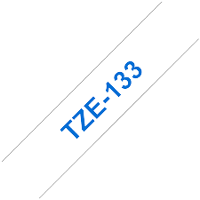 Brother TZE-133 12 mm x 8 m Blå text / Genomskinlig tejp kompatibel tejp