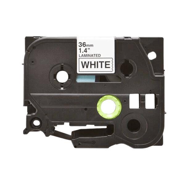Brother TZe-261 36 mm x 8 m Svart text / Vit tejp kompatibel tejp