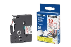 Brother TZe132 12 mm x 8 m Röd text / Genomskinlig tejp original tejp (TZ132)