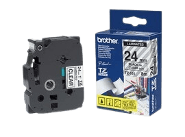 Brother TZe151 24 mm x 8 m Svart text / Genomskinlig tejp original tejp (TZ151)