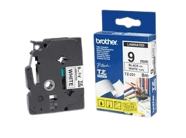 Brother TZe221 9 mm x 8 m Svart text / Vit tejp original tejp (TZ221)