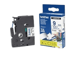 Brother TZe223 9 mm x 8 m Blå text / Vit tejp original tejp (TZ223)