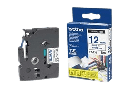 Brother TZe233 12 mm x 8 m Blå text / Vit tejp original tejp (TZ233)