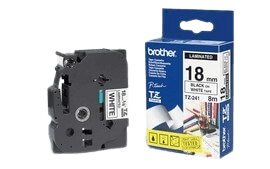 Brother TZe241 18 mm x 8 m Svart text / Vit tejp original tejp (TZ241)
