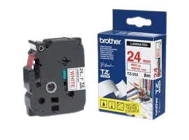 Brother TZe252 24 mm x 8 m Röd text / Vit tejp original tejp (TZ252)