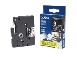 Brother TZe325 9 mm x 8 m Vit text / Svart tejp original tejp (TZ325)