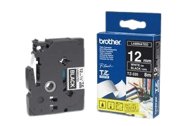 Brother TZe335 12 mm x 8 m Vit text / Svart tejp original tejp (TZ335)