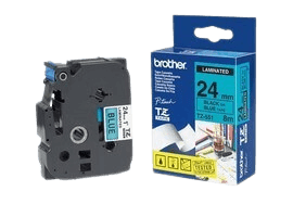 Brother TZe551 24 mm x 8 m Svart text / Blå tejp original tejp (TZ551)