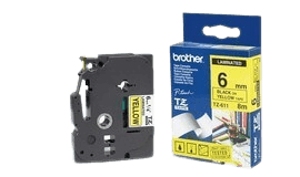 Brother TZe611 9 mm x 8 m Svart text / Gul tejp original tejp (TZ611)