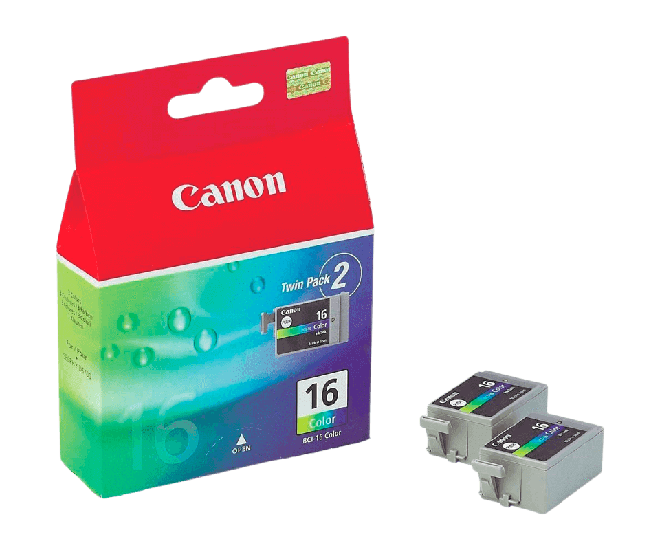 Canon BCI-16C twin pack 3 färger i en original bläckpatron 2,5 ml. (9818A002)