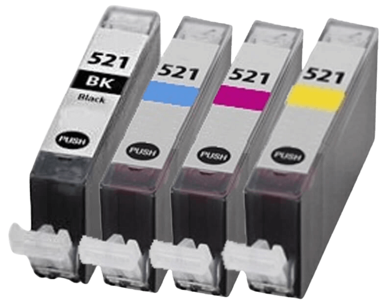 Canon CLI-521 4 stk. rabattpaket bläckpatron 36 ml. - kompatibel