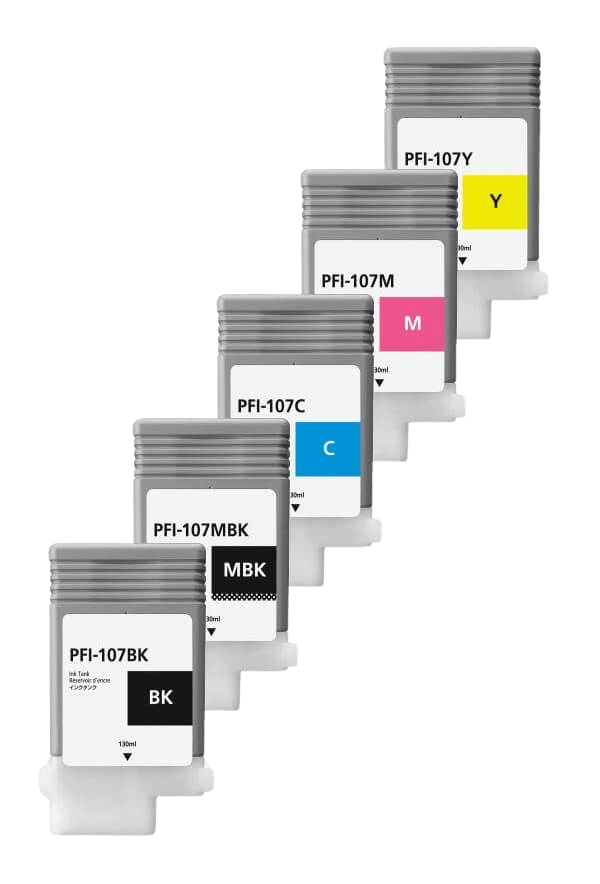Canon PFI-107 5 stk. rabattpaket bläckpatron 650 ml. - kompatibel