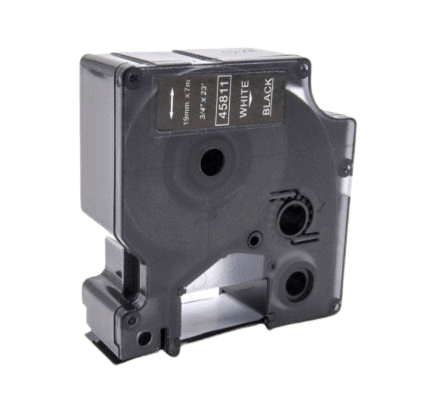 Dymo S0720910 19 mm x 7 m Vit text / Svart tejp kompatibel tejp (45811)