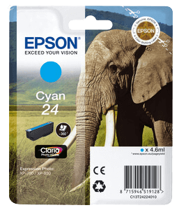 Epson 24 cyan original bläckpatron 4,6 ml. (C13T24224012)