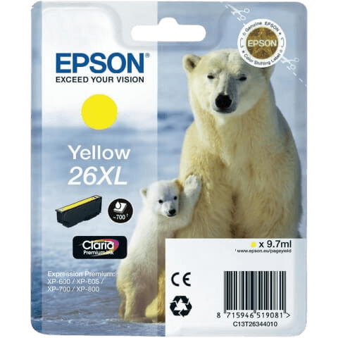 Epson 26 XL gul original bläckpatron 9,7 ml. (C13T26344012)