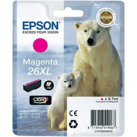Epson 26 XL magenta original bläckpatron 9,7 ml. (C13T26334012)