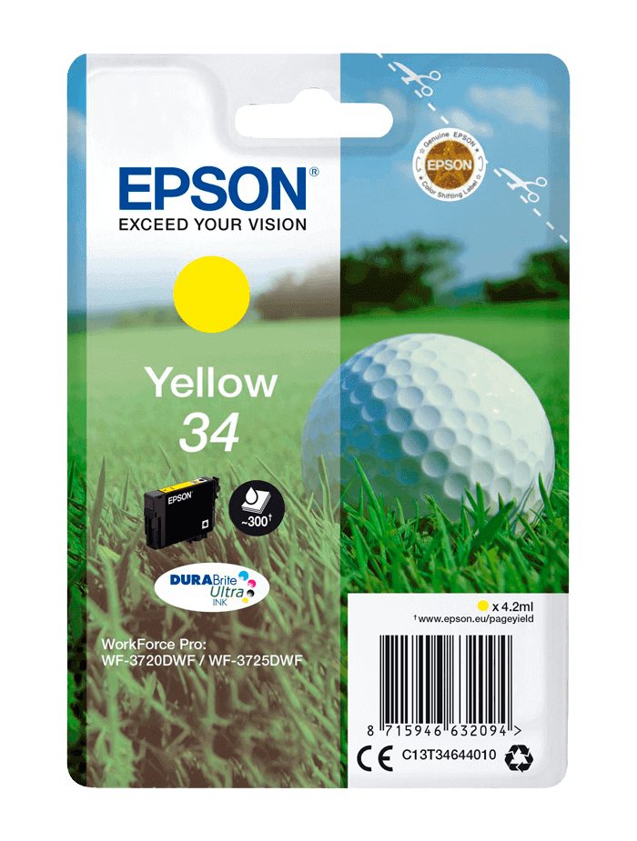 Epson 34 gul original bläckpatron 4,2 ml. (C13T34644010)