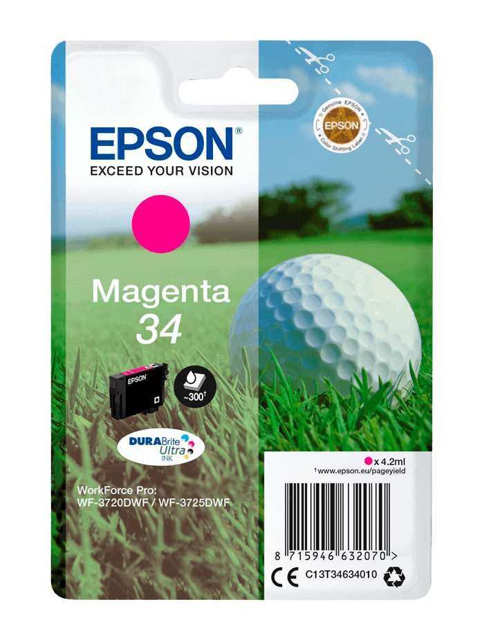 Epson 34 magenta original bläckpatron 4,2 ml. (C13T34634010)