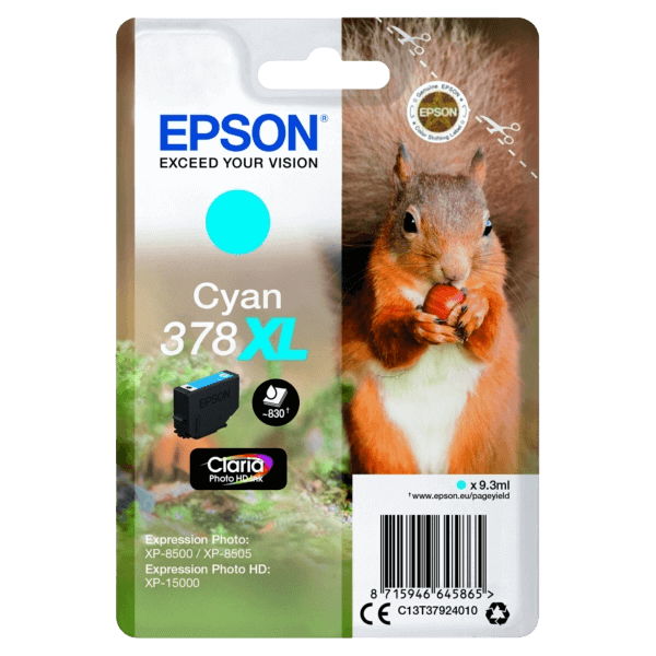 Epson 378 XL ljus cyan original bläckpatron 830 sider (C13T37924010)