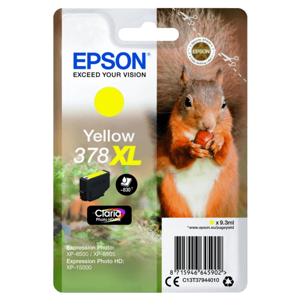 Epson 378 XL gul original bläckpatron 830 sider (C13T37944010)