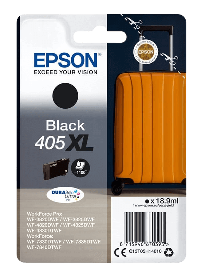 Epson 405XL svart original bläckpatron 18,9 ml. (C13T05H14010)