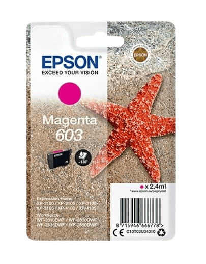 Epson 603 magenta original bläckpatron 2,4 ml. (C13T03U34010)