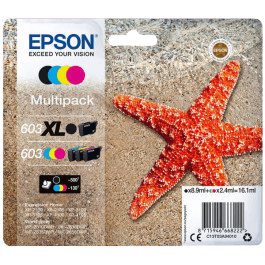 Epson 603XL/603 CMYK original multipack 8,9 + 3x2,4 ml. (C13T03A94010)