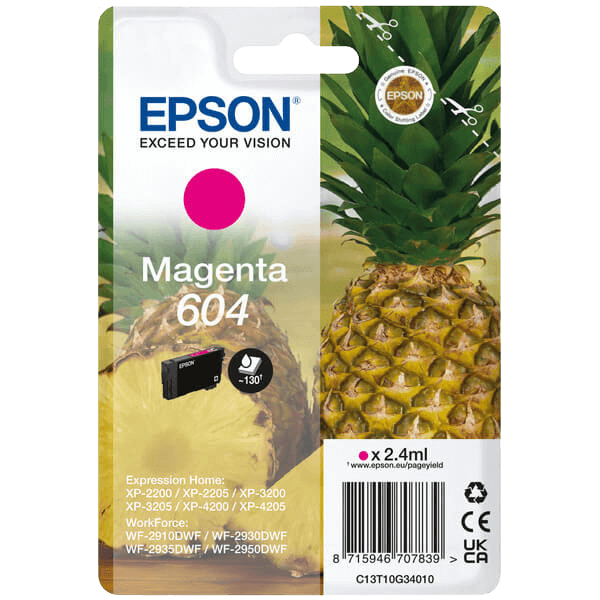 Epson 604 magenta original bläckpatron 2,4 ml. (C13T10G34010)