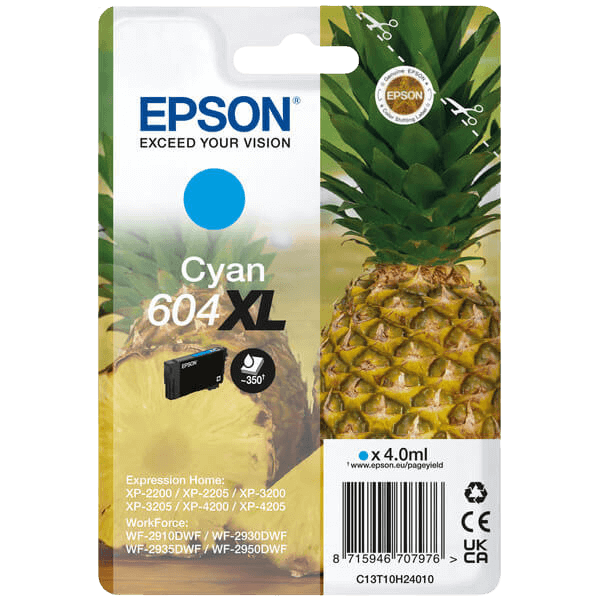 Epson 604XL cyan original bläckpatron 4 ml. (C13T10H24010)