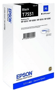 Epson T7551 XL svart original bläckpatron 100 ml. (C13T755140)