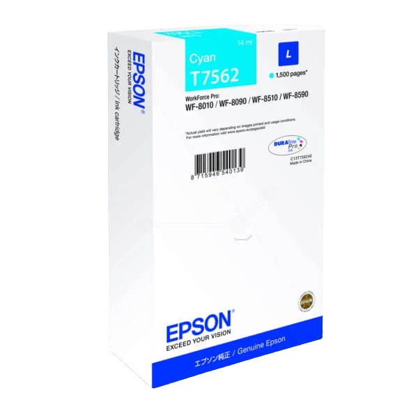Epson T7562 cyan original bläckpatron 14 ml. (C13T756240)