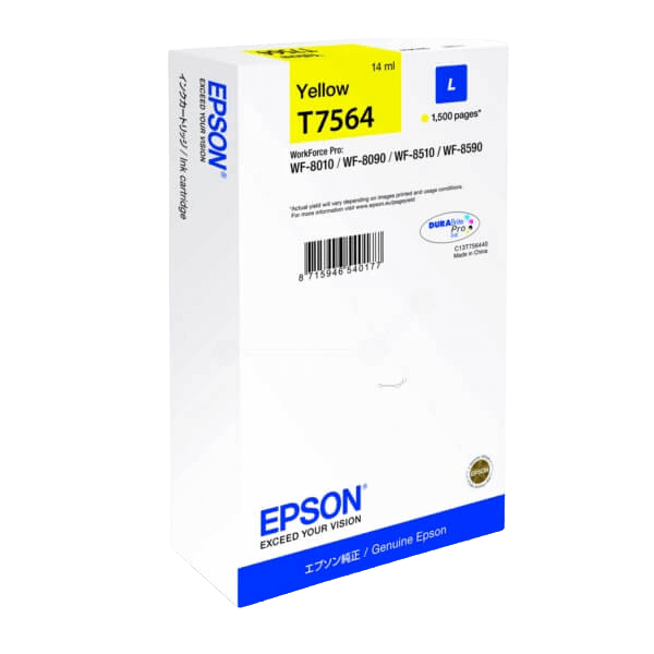 Epson T7564 gul original bläckpatron 14 ml. (C13T756440)