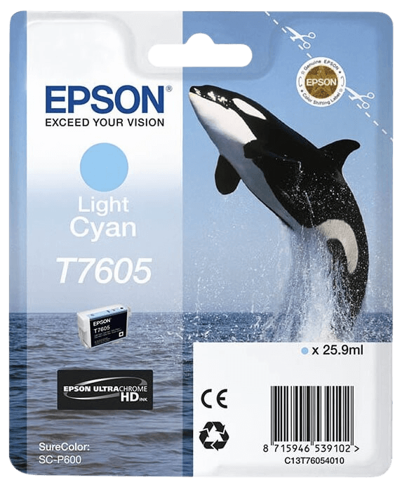 Epson T7605 ljus cyan original bläckpatron 25,9 ml. (C13T76054010)