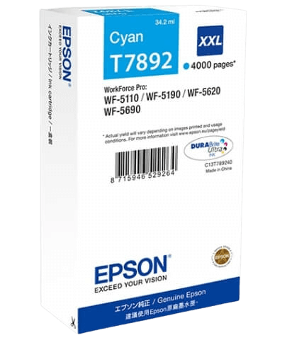 Epson T7892 XXL cyan original bläckpatron 34,2 ml. (C13T789240)
