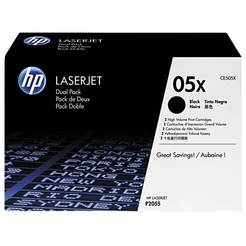 HP 05X XL twin pack svart original toner 13000 sider (CE505XD)