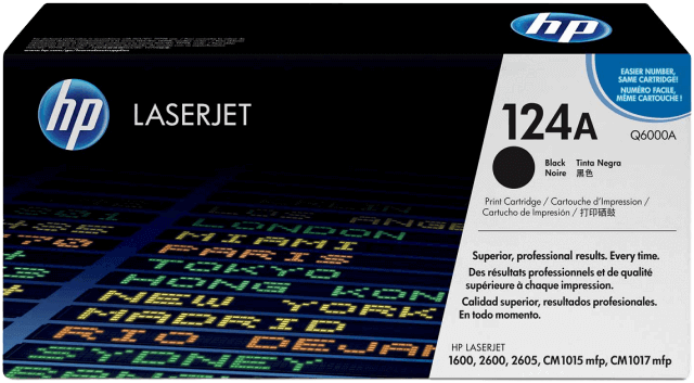 HP 124A svart original toner 2500 sider (Q6000A)