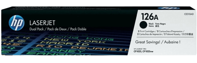 HP 126A twin pack svart original toner 2400 sider (CE310AD)