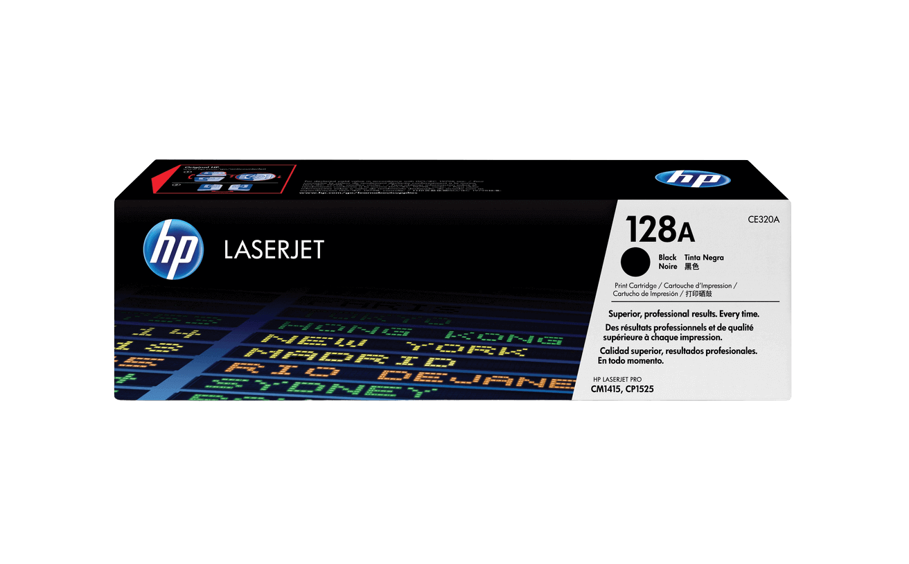 HP 128A svart original toner 2000 sider (CE320A)