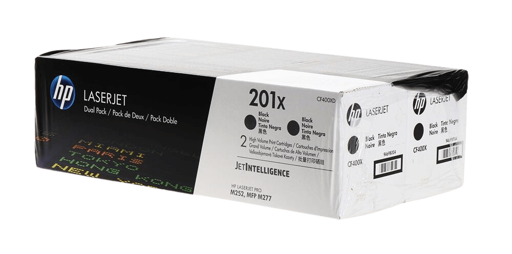 HP 201X XL twin pack svart original toner 5600 sider (CF400XD)